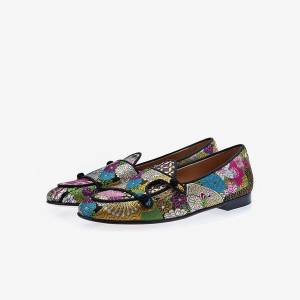 Vibrant Floral Embroidered Loafers