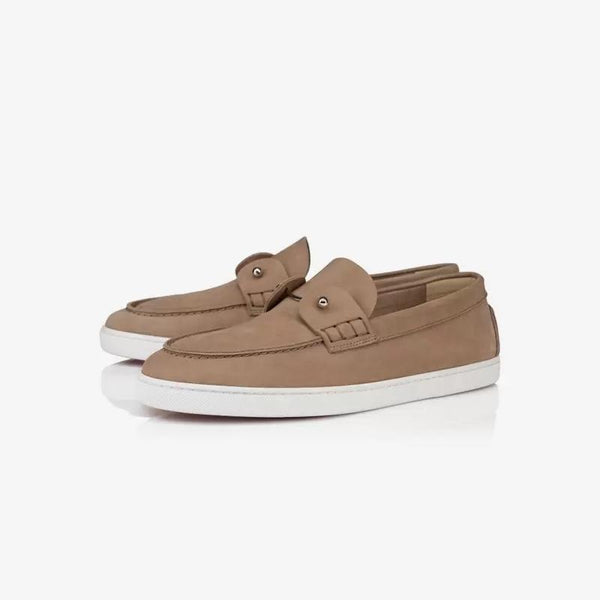 Amber Silver Collar Nubuck Suede Boat Sneakers