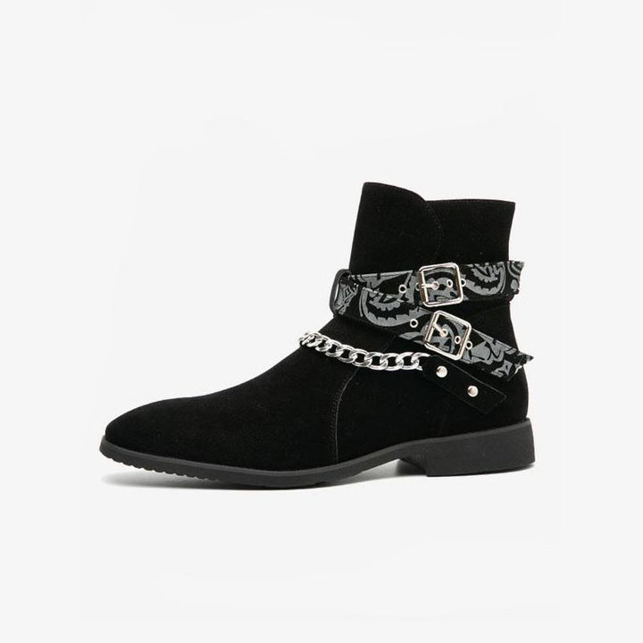 Suede Leather Jodhpur Boots Chains - Arno Conti Shoe