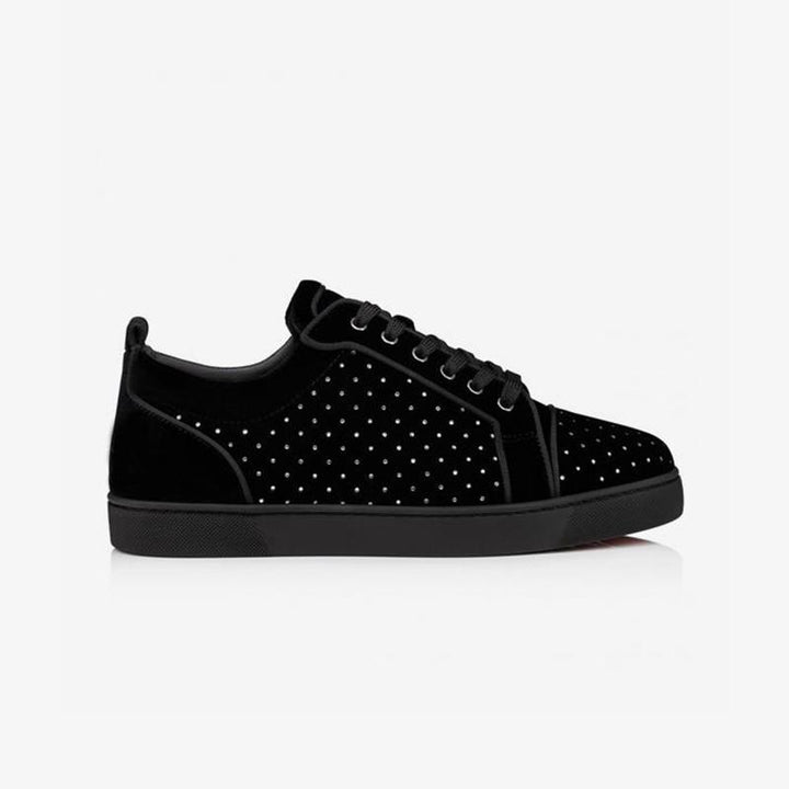 Silver Embellished Sneakers Leather Round Toe - ARNO CONTI