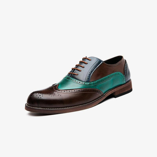 Vibrant Multi-Color Wingtip Shoes