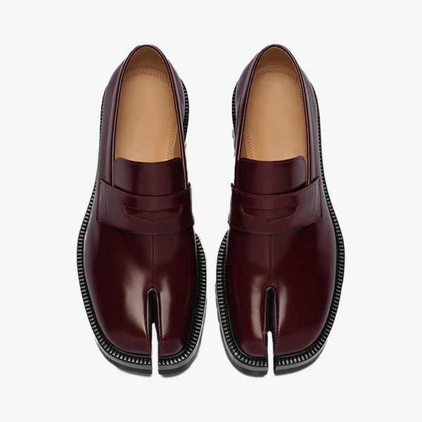 Brushed Split-Toe Chunky Loafers