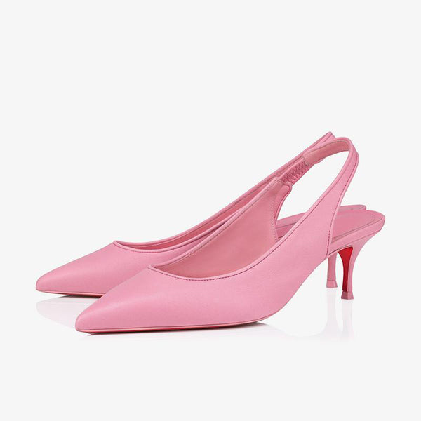 Pink  Leather 60mm Slingback Pump