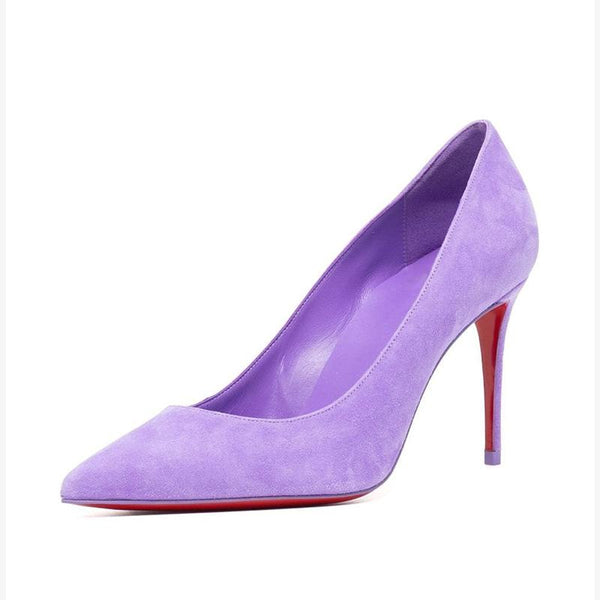 Purple lether Pumps with 80 mm Stiletto Heel