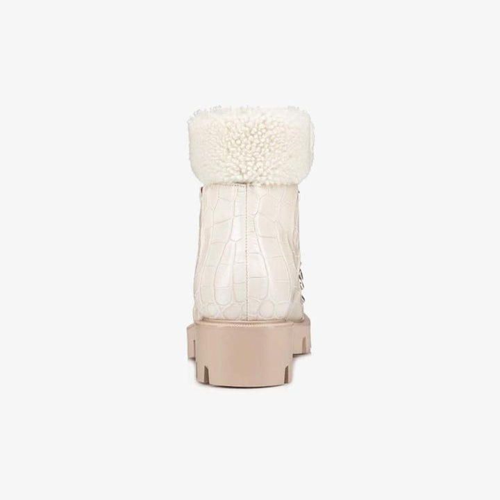 White Velvet-Trimmed Boot - ARNO CONTI