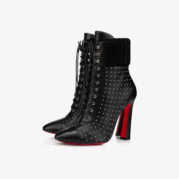 Chic Black Calfskin Ankle Boot