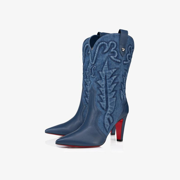 Wild West-Inspired Denim Ankle Boots