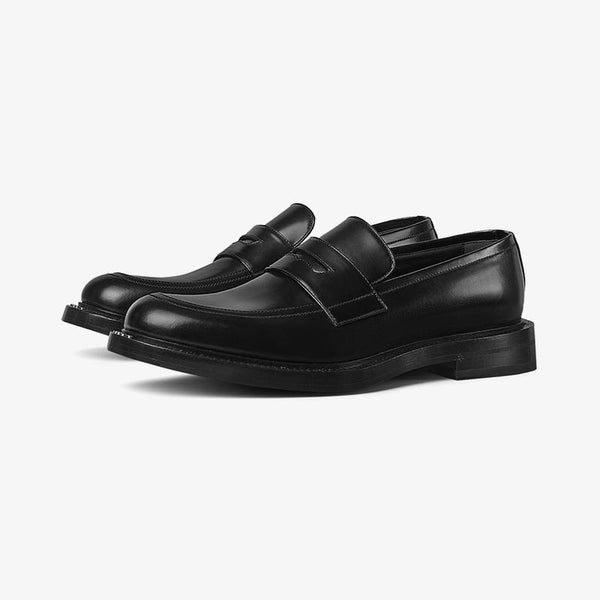 Men's Black Leather Loafers