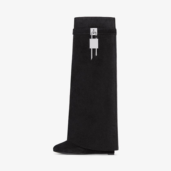 Luxe Black Suede High Boots - Arno Conti Shoe