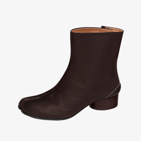 Soft Leather Split-Toe Ankle Boots - Arno Conti Shoe
