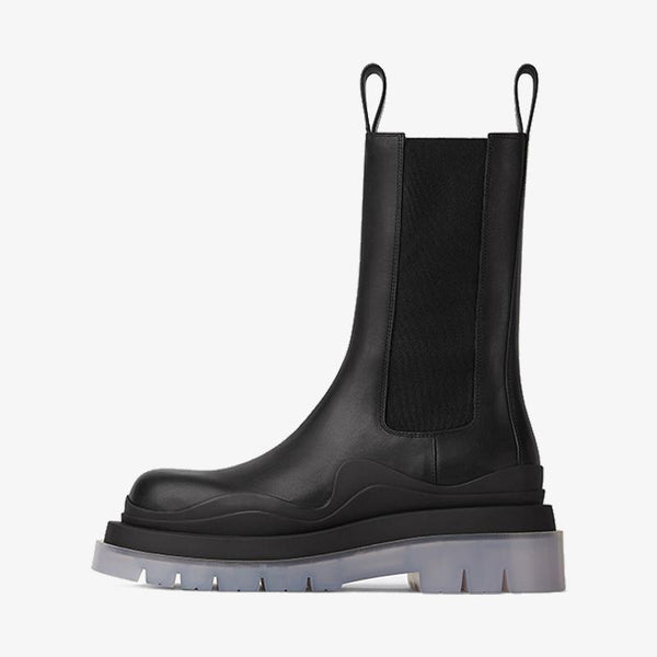 Black/Silver Chelsea Boots