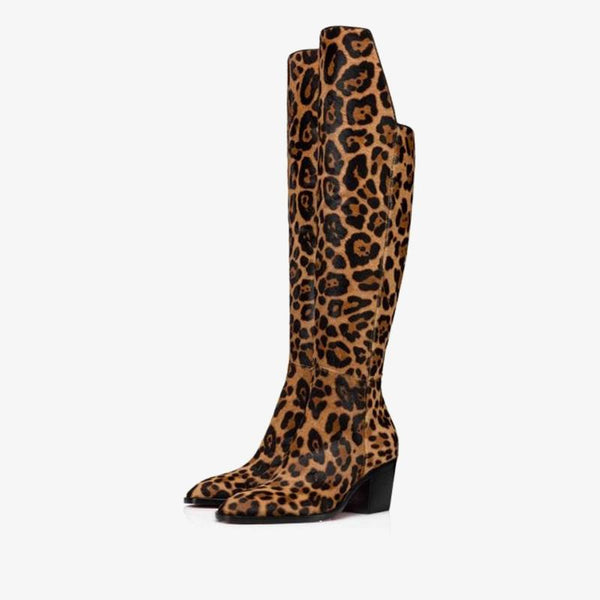 Brown leopard Androgynous Boot