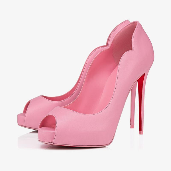 Pink Leather Pumps with 120 mm Heel