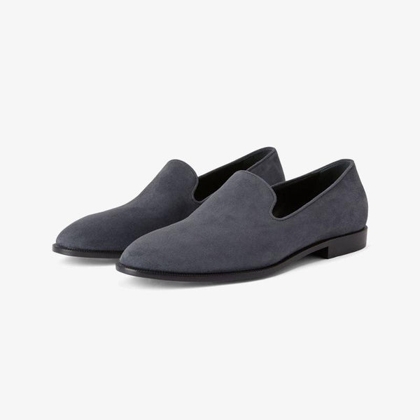 Ash Grey Suede Loafers