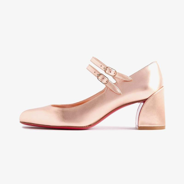 Rose Gold Leather Pumps with 60 mm