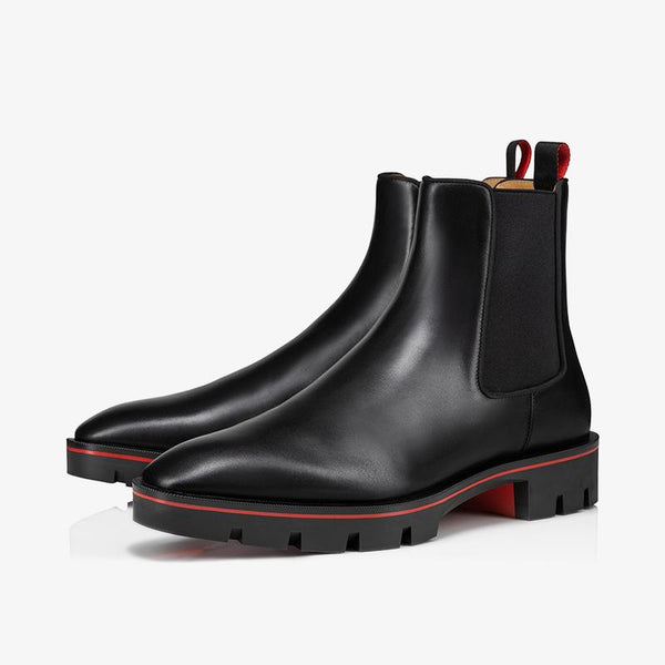 Ankle Boot with Red Lug Sole