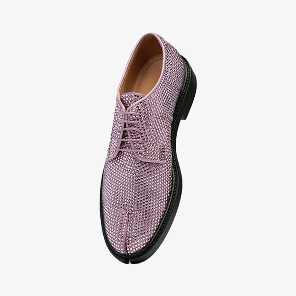 Split-toe Rhinestone Lace-up Shoes - Arno Conti Shoe