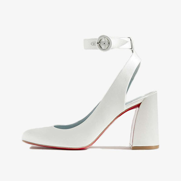 Satin Ankle Strap Pump 80mm