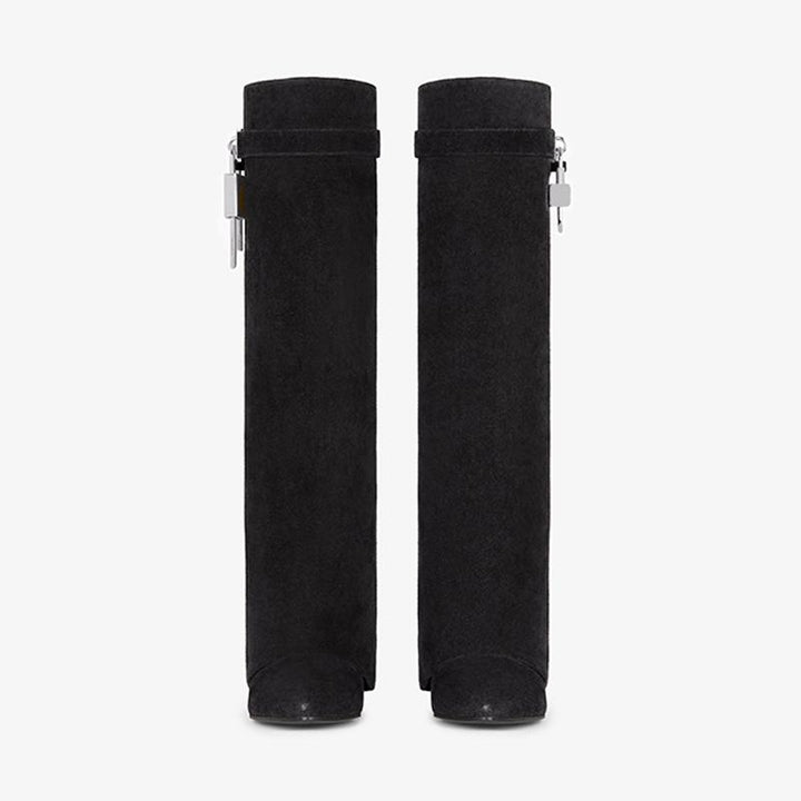 Luxe Black Suede High Boots - Arno Conti Shoe