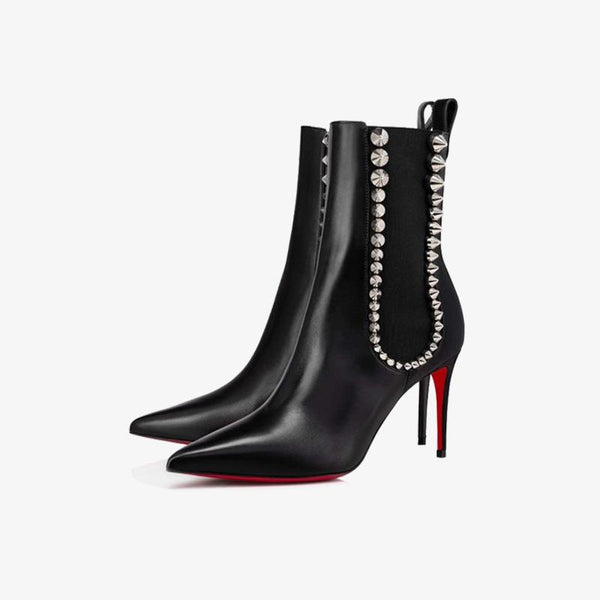 Silver Spikes Ankle Boot - ARNO CONTI
