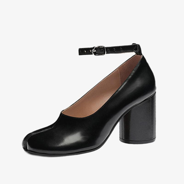 Split-Toe Block-Heel Pumps