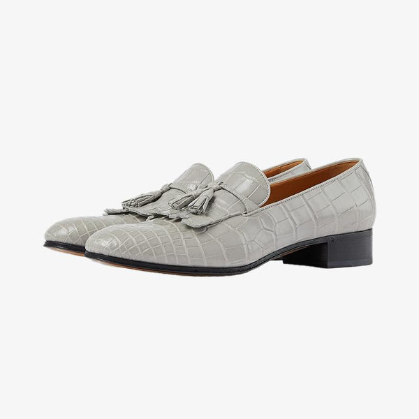 Leather Loafers with Tassel Detail - ARNO CONTI