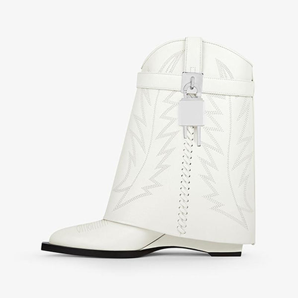 Sophisticated White Ankle Boots