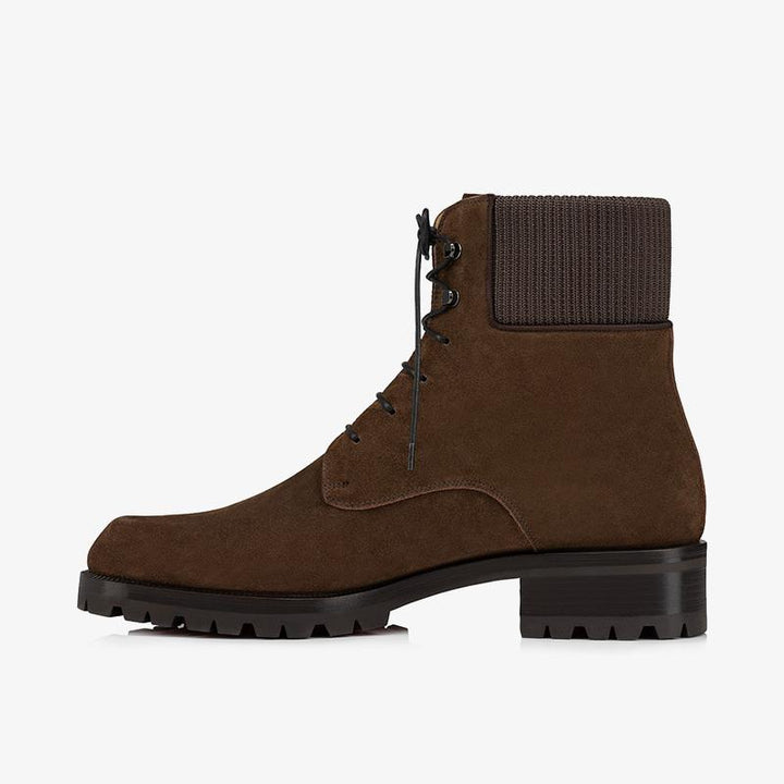 Brown Split Leather Hiking-Inspired Ankle Boot - ARNO CONTI