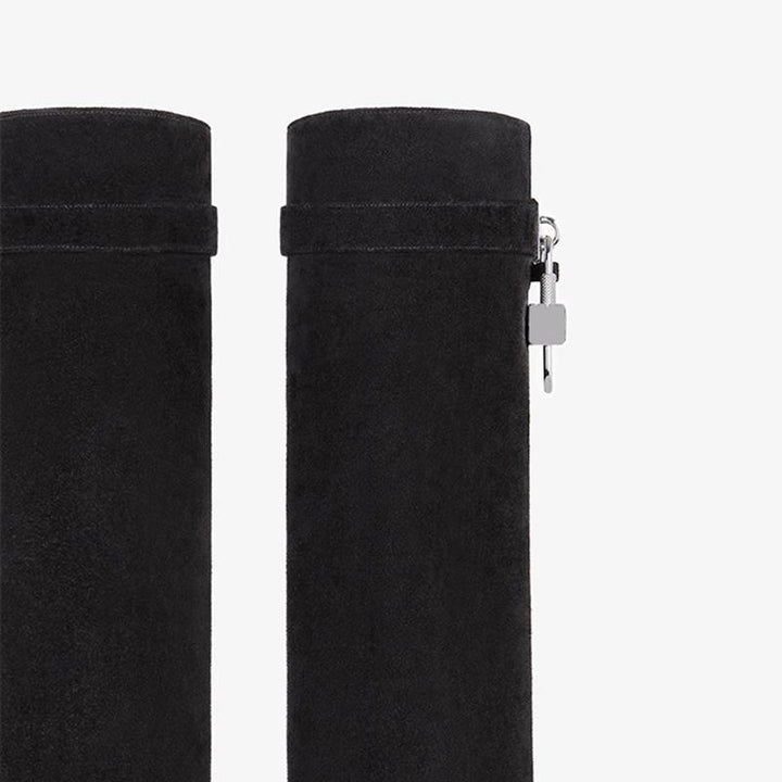 Luxe Black Suede High Boots - Arno Conti Shoe