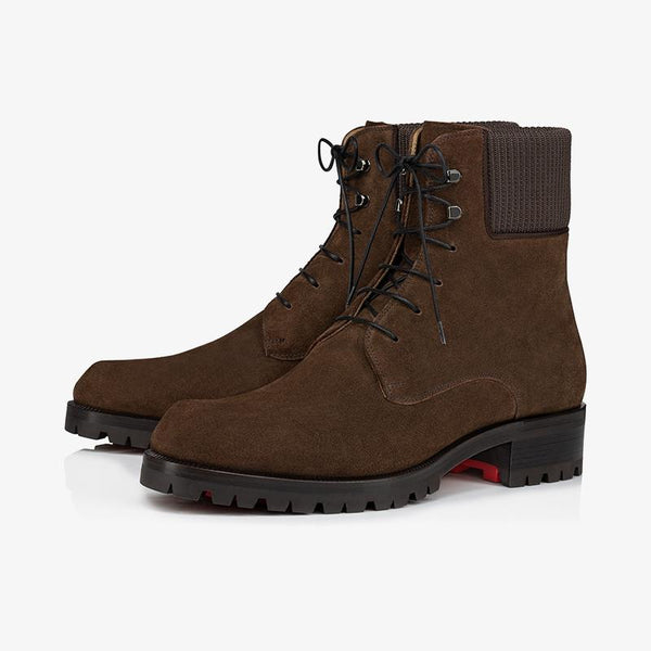 Brown Split Leather Hiking-Inspired Ankle Boot - ARNO CONTI