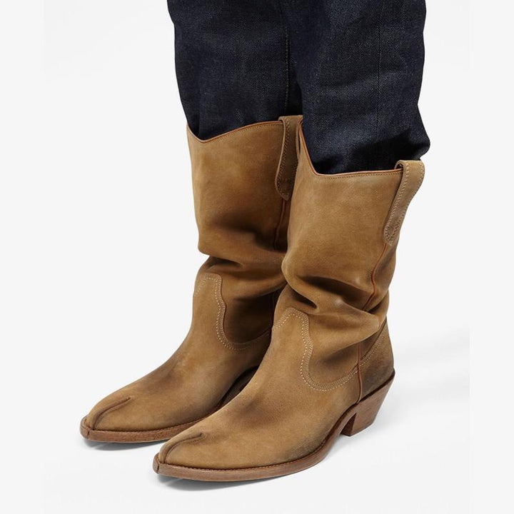 Light Brown Suede Tabi Boots Women's - ARNO CONTI