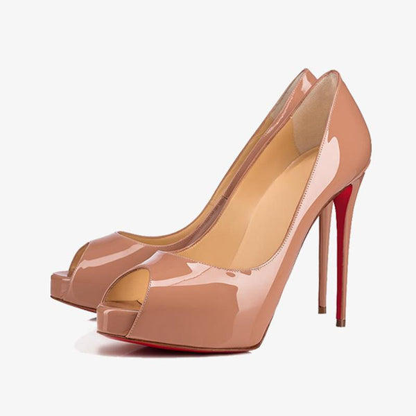 Beige Blush Patent Leather Pump