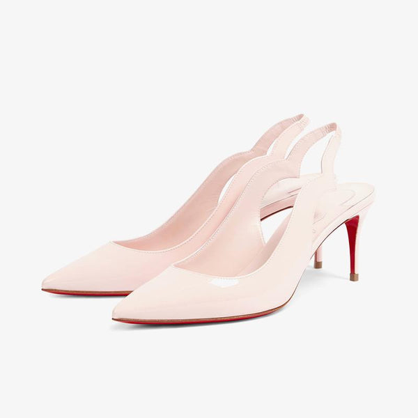 Light Pink Leather Pumps with 80 mm