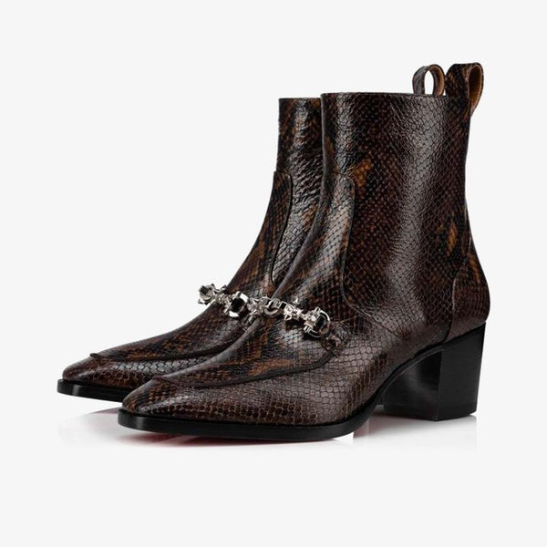 Western-Inspired Brown Calfskin Boot