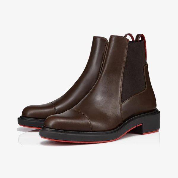 Red-Outlined Brown Urban Boot