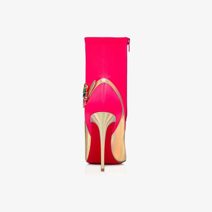 Neon Pink Sock Ankle Boot - ARNO CONTI