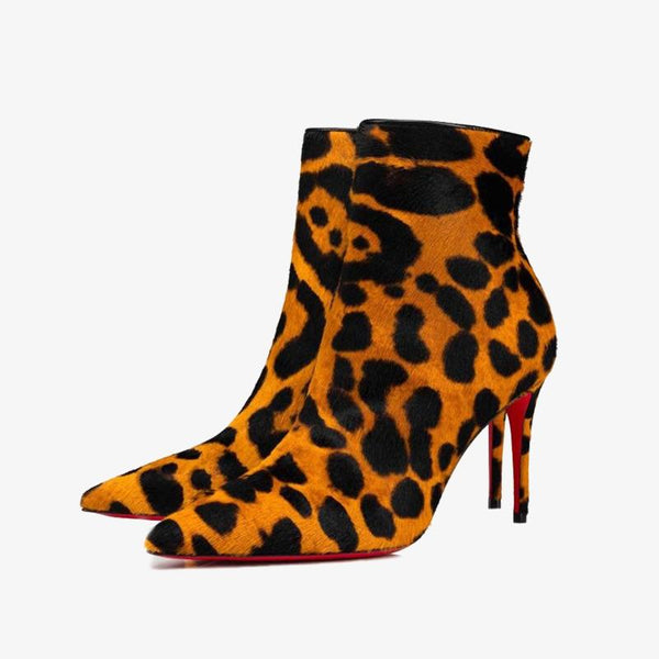 Chic Ankle Boot with Leopard Print