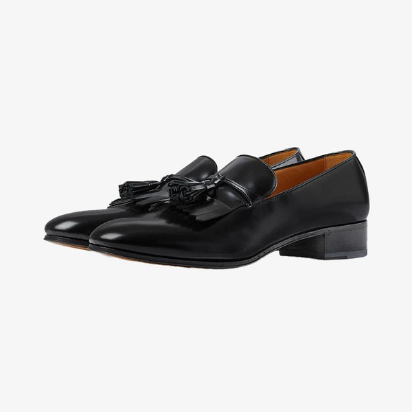 Leather Loafers with Tassel Detail - ARNO CONTI