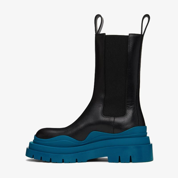 Black/Blue Chelsea Boots