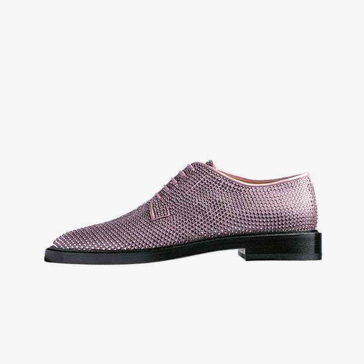 Split-toe Rhinestone Lace-up Shoes - Arno Conti Shoe
