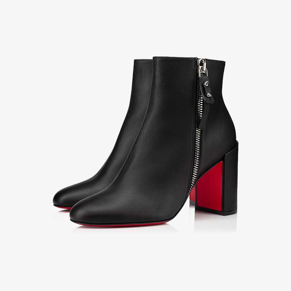 Sleek Black Calfskin Ankle Boot