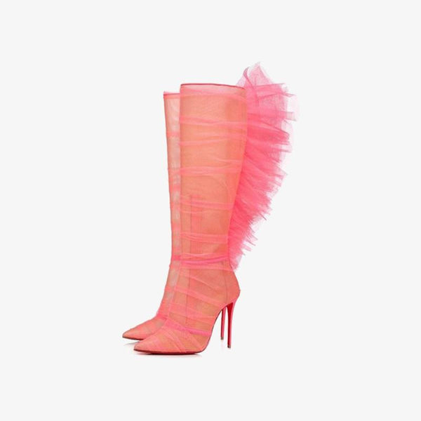 Pink Knee-High Boot