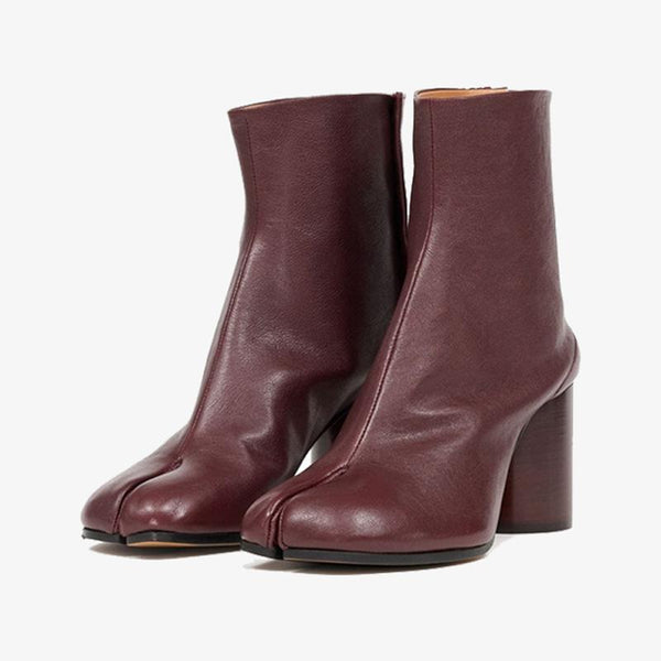 Tabi Leather Ankle Boots in Autumn Brown