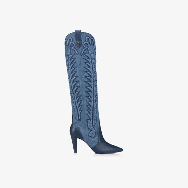 Calf Leather and Denim Boots - ARNO CONTI