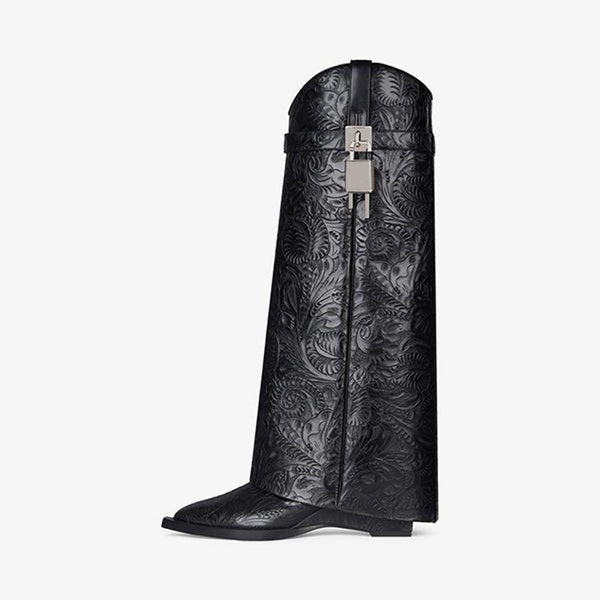 Sleek Black Cowhide High Boots - Arno Conti Shoe