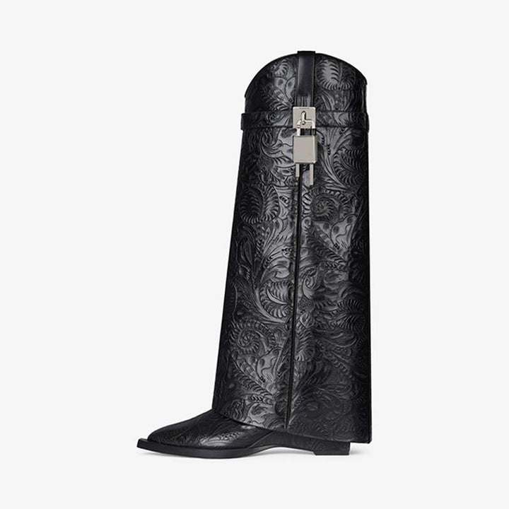 Sleek Black Cowhide High Boots - Arno Conti Shoe