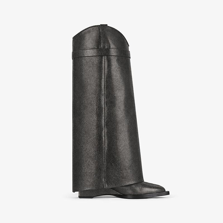 Chic Black Calfskin High Boots - Arno Conti Shoe