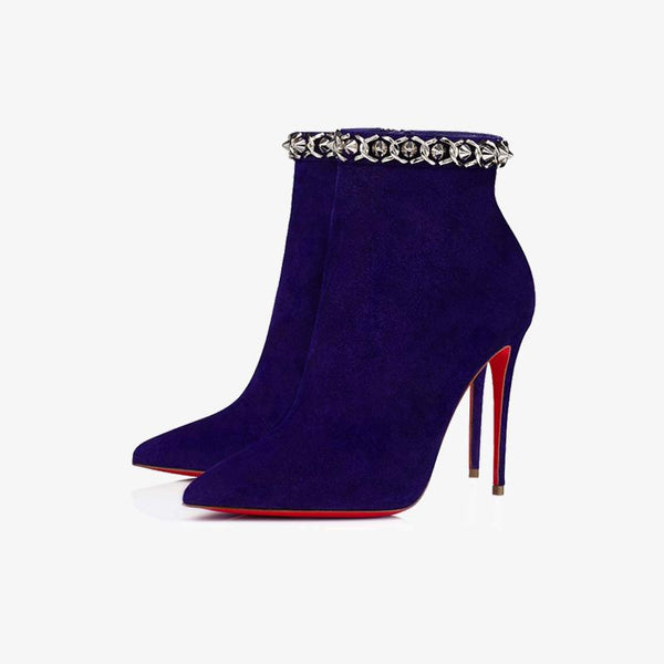 Spike Cuff Suede Ankle Boot