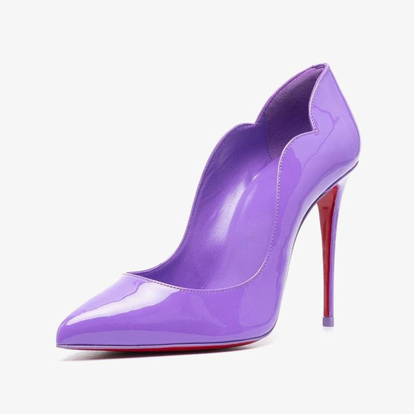 Violet Patent Leather Pumps with 100 mm