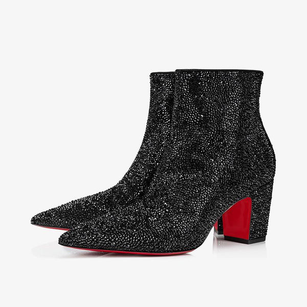 Black Strass Ankle Boot